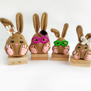 Modello all'uncinetto Decorazione Coniglietto, Famiglia pasquale super carina, Animali pasquali Amigurumi, Ornamenti pasquali PDF, inglese