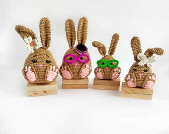 Crochet pattern Decoration Bunny , Super cute Easter Family, Amigurumi Easter Animals,  Easter ornaments PDF, English