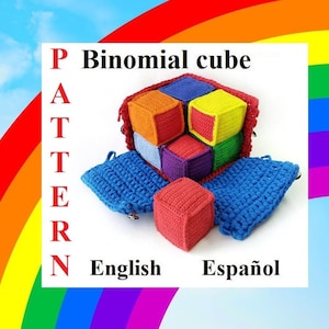 Crochet Pattern Montessori Binomial Cube Crochet Pattern Tangle Toy Soft cube