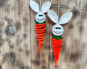 Crochet pattern Decoration carrot , Super cute Easter bunny, Amigurumi Easter Animals,  Easter ornaments PDF, English