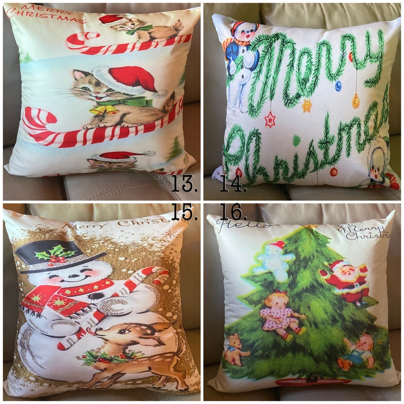 Vintage Christmas Pillow Covers Etsy
