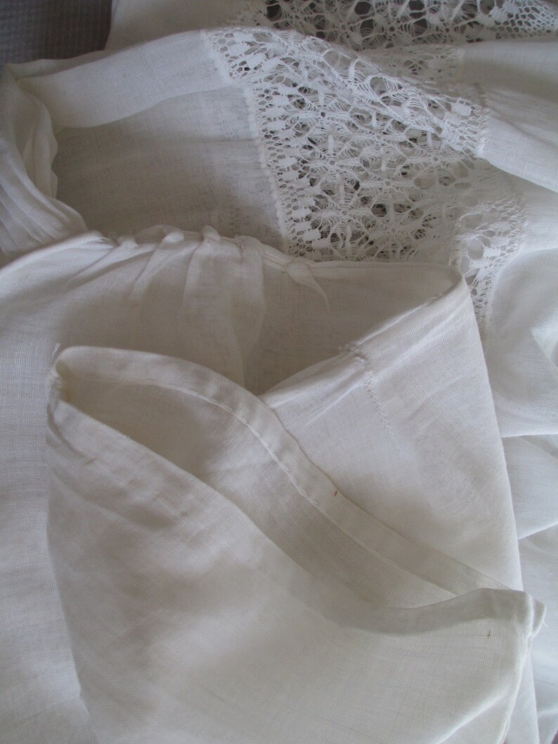 Vtg 1920s White Cotton Tea Dress Bobbin Lace Skirt Daytime Gatsby image 5