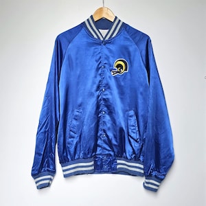 【レア】80s Delong Rams LINDA SATIN JKT USA Vintage 1980s Los Angeles LA Rams Chalk Line Satin Bomber