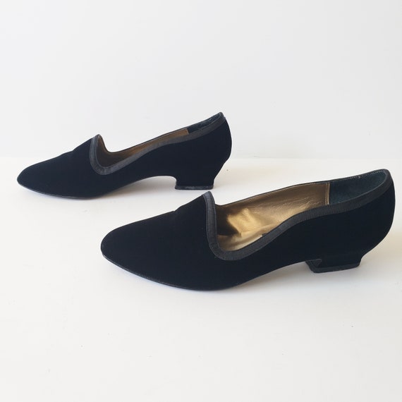 Black VELVET Nina Heeled LOAFERS US 