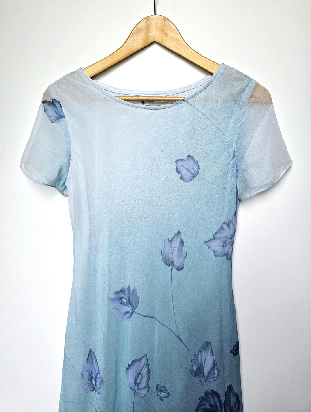 1990s Y2K Blue Glitter Dress | S/M
