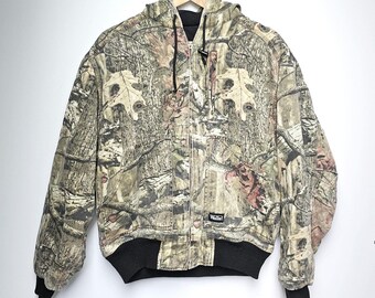 Giacca da lavoro con cappuccio e cerniera vintage BREAKUP Infinity CAMO in cotone imbottito WALLS, taglia media