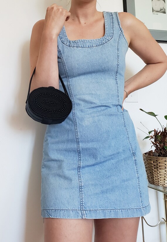 Y2K Tiny MINI Black BEADED Hard Shell Evening Bag… - image 7