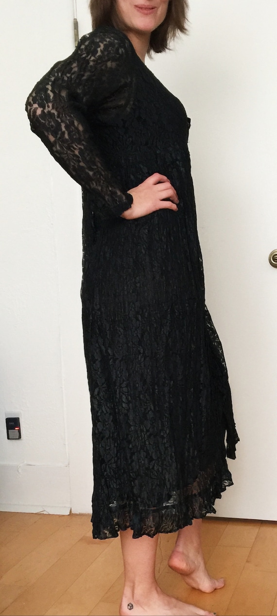 1990s Black Lace WITCHY Empire Waist Oversized ST… - image 3