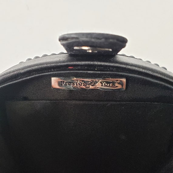 Y2K Tiny MINI Black BEADED Hard Shell Evening Bag… - image 5