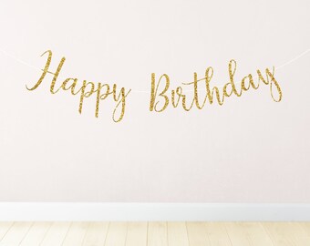 Elegant birthday banner, handwritten font