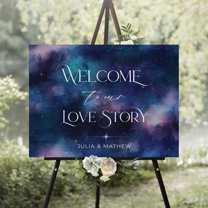 Cosmic Welcome Sign, Zodiac Astronomy Sign, Galactic Welcome, Space Stargazer theme, Space Welcome Sign, Galaxy Wedding, Cosmos