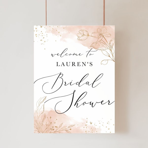 Blush Welcome Sign, Blush & Rose Gold Bridal Shower, Elegant Welcome Sign, Bridal Shower Brunch, Bridal Shower Décor, Baby Shower Signs