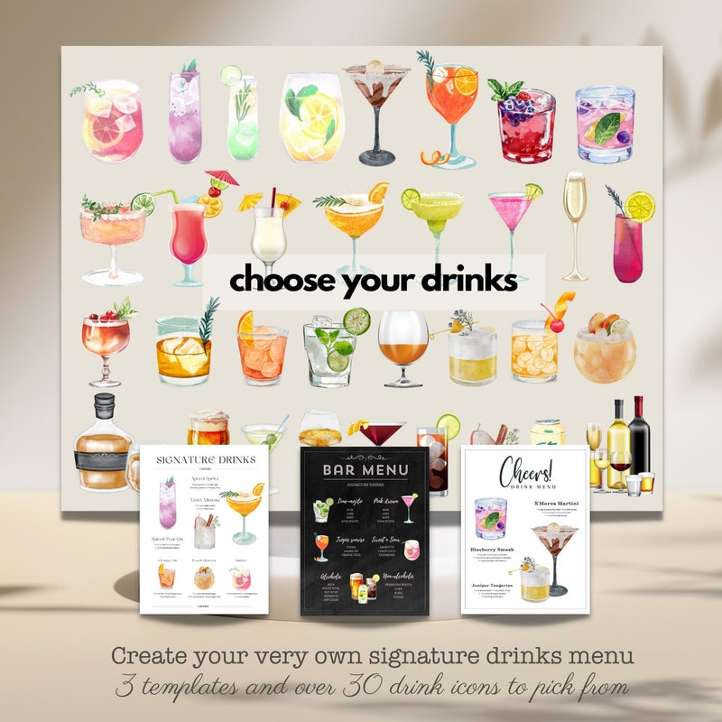 Drink Menu - Etsy