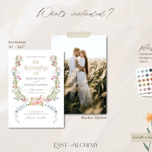 Summer Garden Wedding, Wildflower Wedding Invite, Spring Flowers Wedding Invite, Wildflowers Invitation, Colorful Floral Invite Template image 3