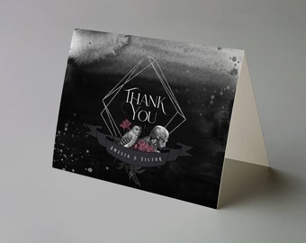 Gothic Thank You Card, Dark Thank You Note, Printable Wedding Thank You, Gothic Invitation, Dark Academia Theme, Dark Romance Fantasy Theme