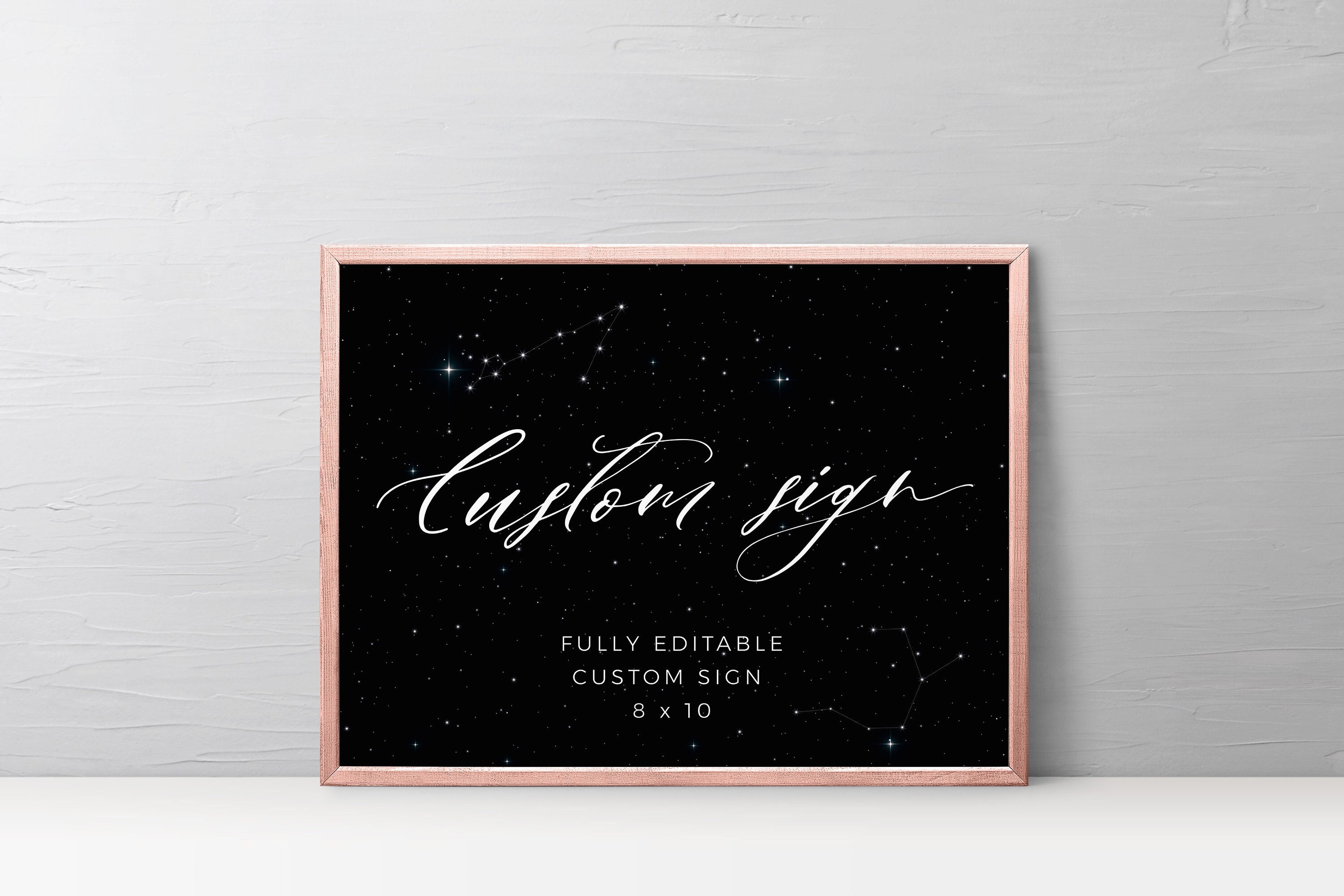 Black Celestial Custom Sign, Zodiac Theme Sign, Star Constellations ...