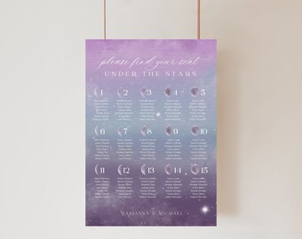 Ombre Galaxy  Seating Chart, Starry Galaxy