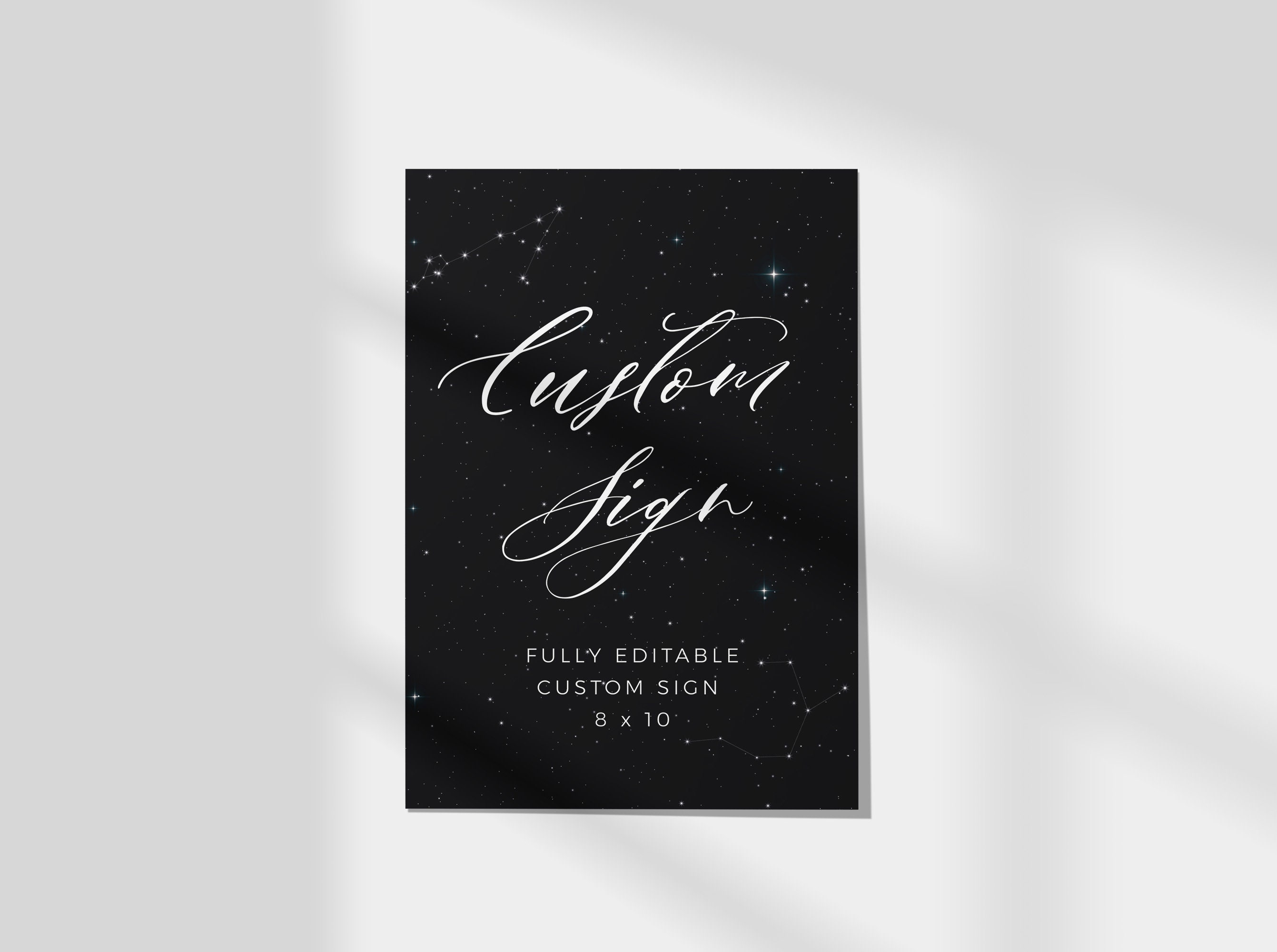 Black Celestial Custom Sign, Zodiac Theme Sign, Star Constellations ...