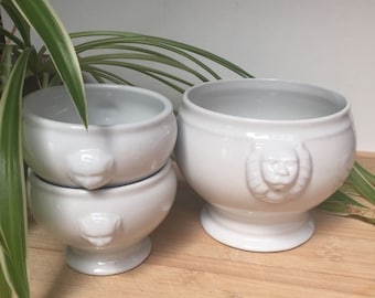 Soup set and lion's head bowls/Duo/Vintage