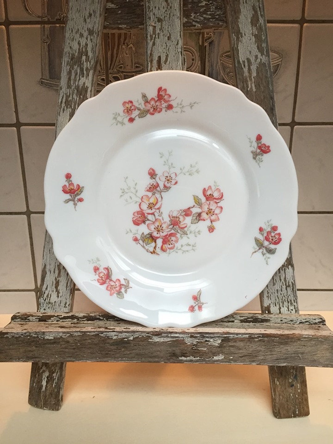 3 Assiettes à Dessert Arcopal France Vintage - Motif Fleurs, 18,5 Cm, Verre Opaline