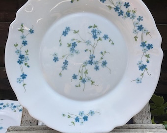 Lot De 8 Assiettes Vintage Arcopal Années 80 - Opaline, Forme Octogonale