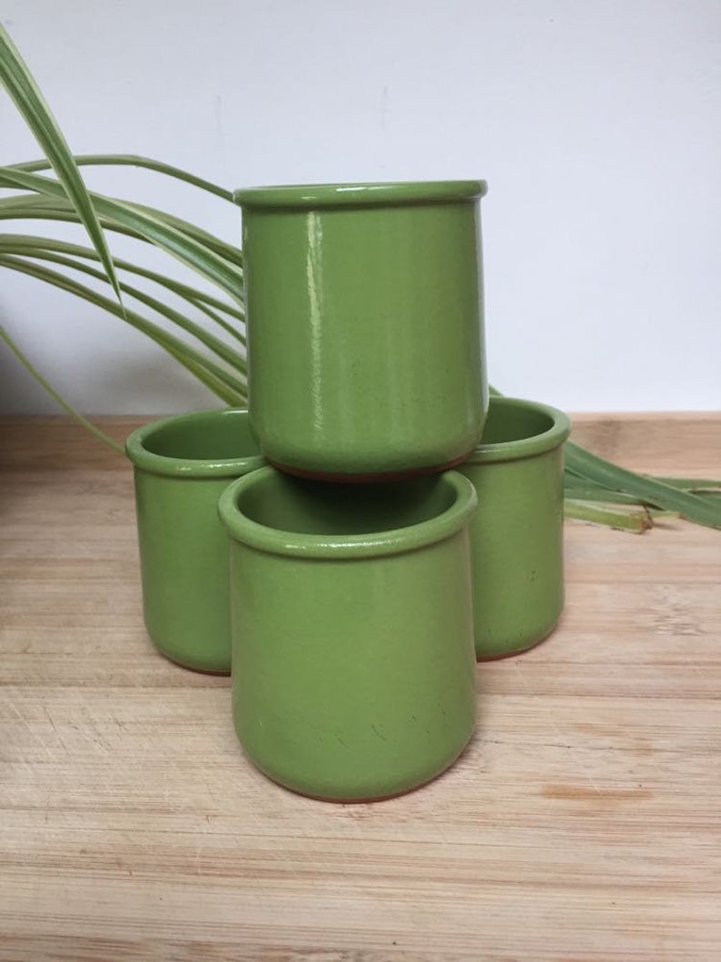 4 Jars of Yogurt/ceramic Yogurt Pot/homemade Dessert/vintage Etsy