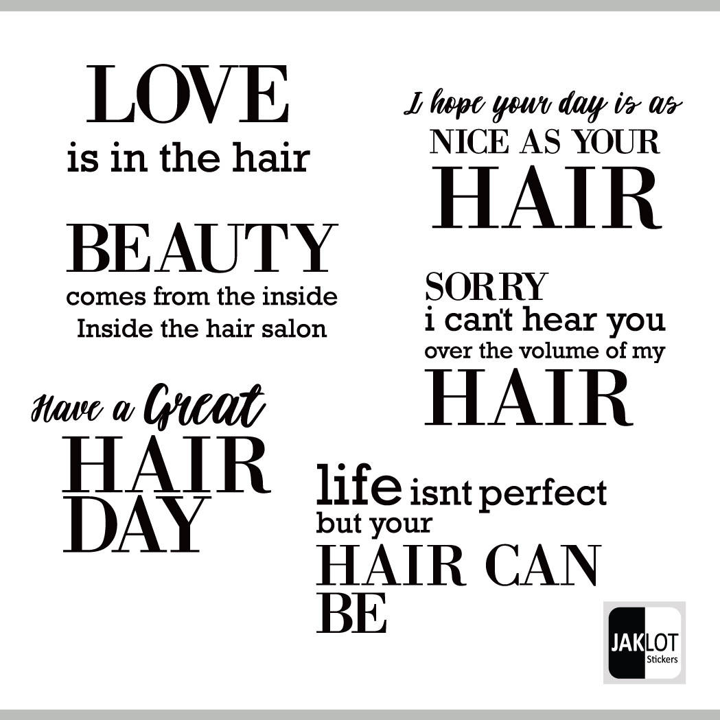 Salon Wall Quote Set 6x Vinyl Wall Art Stickers Decals Hair Etsy