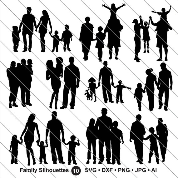 Download Family Silhouettes Svgfamily Clipartbundle Svgfamily Svg Etsy