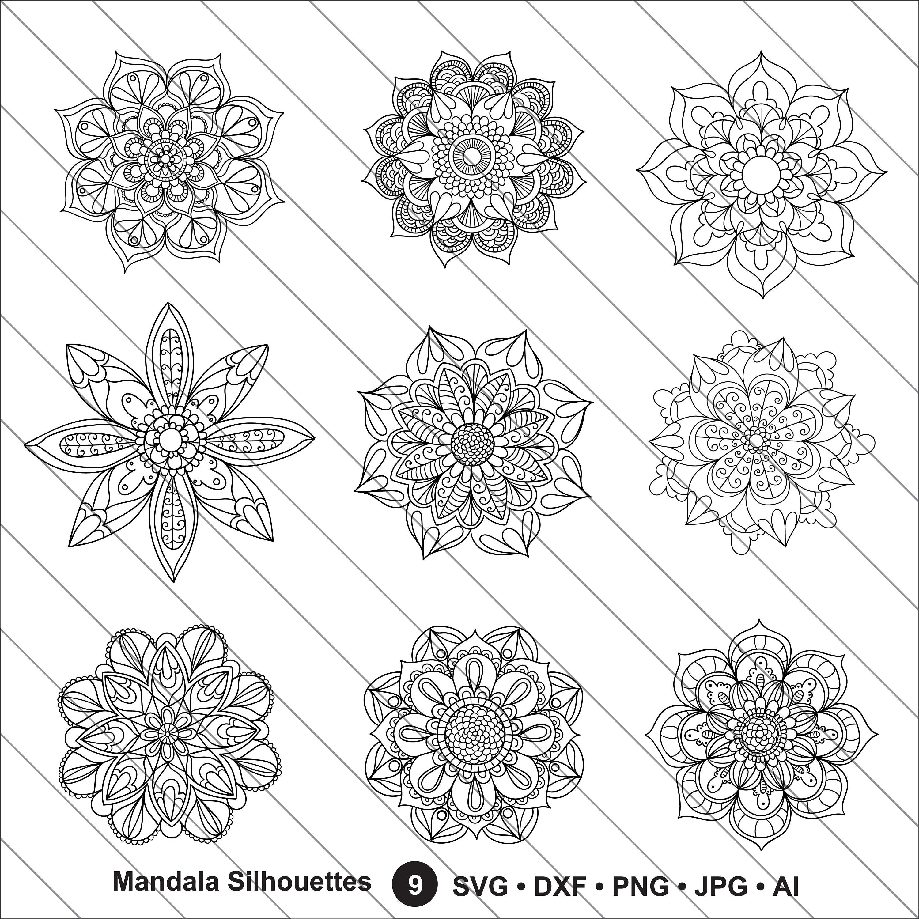 Download Mandala Silhouettes SVG Mandala clipartbundle svgMandala ...