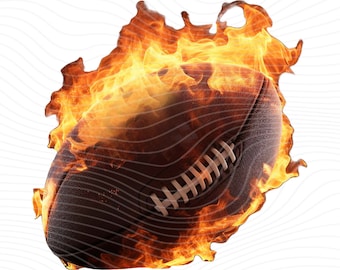 America Football on Fire PNG, Football Clipart, America Football PNG, Football Sublimation Designs - Digital Download