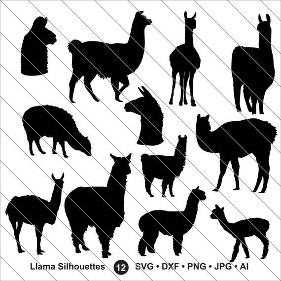 Download Llama Silhouettes Svg Bundle Svg Llama Clipartllama Svg Cut Etsy