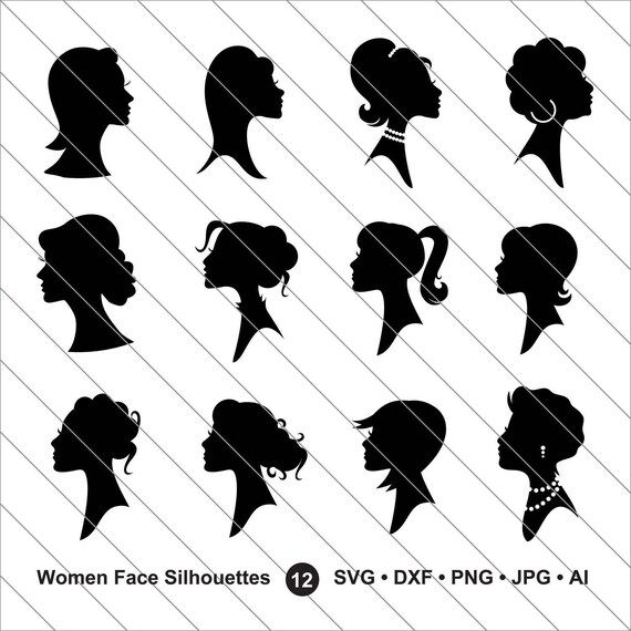 Download Women Face Silhouettes Svg Bundle Svg Face Clipartwomen Etsy