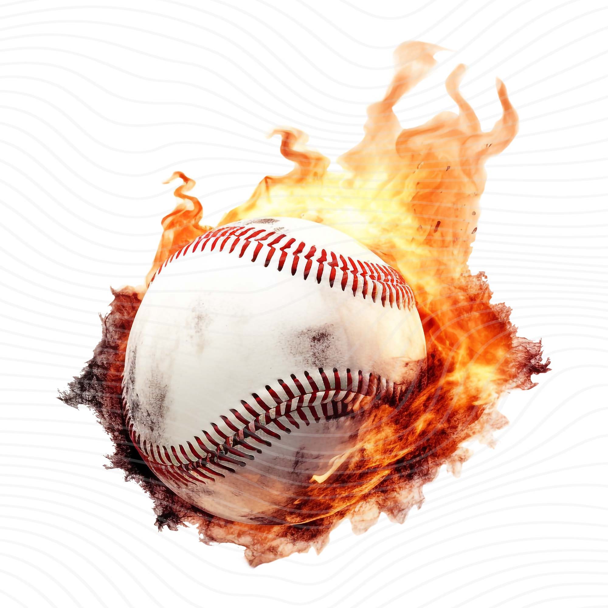 Baseball On Fire, Baseball Clipart, Softball PNG, Flaming Baseball Sublimation Designs - Digital Download
