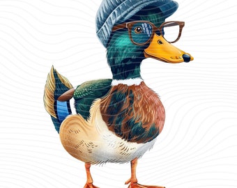 Pato Mallard Divertido PNG: Sublimación de Pato Salvaje (Descarga Digital)