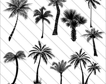 Palm Tree Silhouettes SVG, Palm Tree clipart,bundle svg,Palm Tree svg Cut File,DXF,PNG Use with Silhoutte Studio & Cricut Instant Download