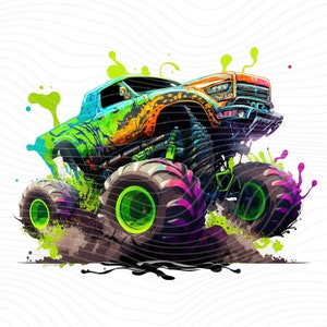 Monster Truck Clipart, Monster Truck PNG, Monster Truck Sublimation Designs - Digital Download