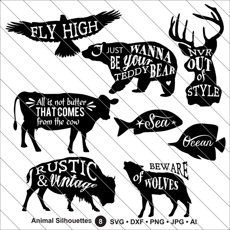 Download Animals Silhouettes SVG Hunting bundle svg Animals svg Cut ...
