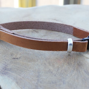 Fancy elegant brown Leather Cat Collar, personalized, designer Break Away collar, adjustable cat collar, quick release buckle