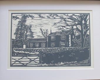 Customised lino print from photo (A4) - single colour