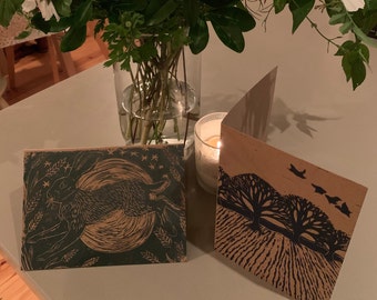 4 handed printed Christmas cards