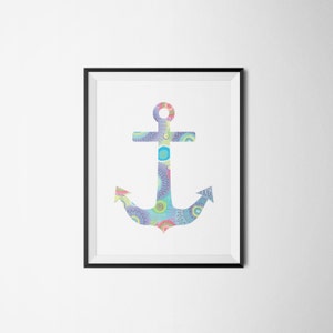 Boat anchor with light colors and pattern