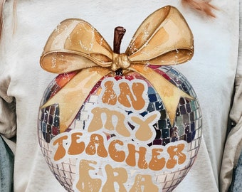 Retro teacher png, Bestseller teacher png, Retro teacher era png, Disco teacher png, Disco apple png, In my teacher era retro png, Cute png