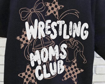 Club delle mamme di wrestling PNG, design per maglietta da mamma di wrestling, grafica per mamma sportiva, stagione di wrestling, mamma della squadra, PNG per schiena e tasca