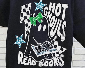 Fantasmi sexy leggono libri PNG, Fantasma lettore di Halloween, Maglietta per amanti dei libri, Design carino e spettrale a tema libri, Sublimazione per la lettura autunnale