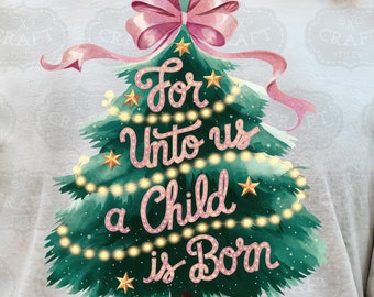 Pink Schleife Weihnachtsbaum PNG: Coquette Holiday Design (Digitaler Download)