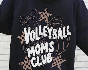 Club delle mamme della pallavolo PNG, design della maglietta per la mamma della pallavolo, grafica per la mamma sportiva, stagione di pallavolo, mamma della squadra, PNG per schiena e tasca