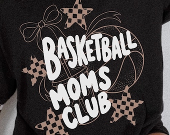 Club delle mamme di basket PNG, design per maglietta da mamma di basket, grafica per mamma sportiva, stagione di basket, mamma della squadra, tasca per il giorno della partita PNG