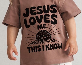 Jesus Loves Me SVG and PNG | Christian Kids Sublimation Design | Faith Children's png for Boys and Girls | Religious DTF dtg File for pod