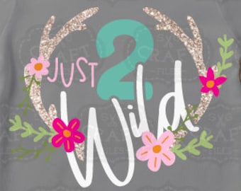 Two Wild Birthday Girl SVG: 2nd Birthday Cut File (Digital Download)