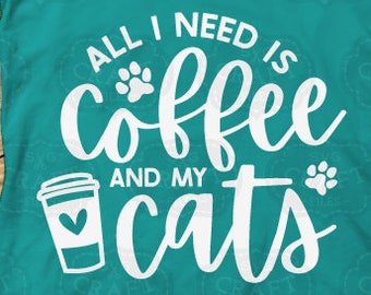 Caffè e gatti SVG: Design della mamma gatta (download digitale)